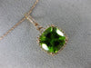 ESTATE LARGE 4.36CT DIAMOND & AAA PERIDOT 14KT ROSE GOLD 3D SQUARE HALO PENDANT