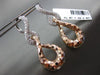 ESTATE LARGE 1.1CT DIAMOND 14KT WHITE & ROSE GOLD 3D LOVE KNOT HANGING EARRINGS