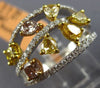 ESTATE LARGE 2.97CT WHITE & FANCY YELLOW DIAMOND 18KT 2 TONE GOLD BUTTERFLY RING