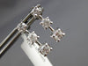 ESTATE .50CT DIAMOND 14K WHITE GOLD PAST PRESENT FUTURE JOURNEY HANGING EARRINGS