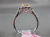 ESTATE GIA 1.62CT WHITE & PINK DIAMOND 18K TWO TONE GOLD FLOWER ENGAGEMENT RING