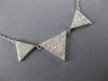 ESTATE .59CT DIAMOND 18KT WHITE GOLD 3D TRIANGULAR PAVE JOURNEY LOVE NECKLACE