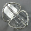 ESTATE LARGE .34CT DIAMOND 18KT WHITE GOLD 3D HANDCRAFTED DOUBLE ROW LOVE RING