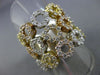 ESTATE LARGE 2.98CT DIAMOND 18KT TRI COLOR GOLD 3D OPEN CIRCLE FLEXIBLE FUN RING