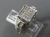 LARGE 1.55CT ROUND & BAGUETTE & PRINCESS DIAMOND 14KT WHITE GOLD SQUARE FUN RING