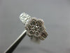 ESTATE WIDE .96CT DIAMOND 14KT WHITE GOLD 3D FLOWER HALO PAVE CLUSTER LOVE RING