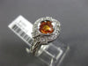 ESTATE WIDE .92CT DIAMOND & AAA YELLOW SAPPHIRE 14KT WHITE GOLD ENGAGEMENT RING
