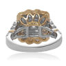 ESTATE LARGE 2.32CT WHITE & FANCY YELLOW DIAMOND 18KT GOLD HALO ENGAGEMENT RING