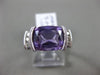 ESTATE WIDE 3.32CT DIAMOND & AAA AMETHYST 14KT WHITE GOLD LUCIDA ENGAGEMENT RING