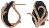 ESTATE 4.55CT WHITE & BLACK DIAMOND 14KT ROSE GOLD 3D MULTI ROW CLIP ON EARRINGS