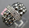 ESTATE WIDE .20CT DIAMOND 14K WHITE & BLACK GOLD HONEY COMB FUN ANNIVERSARY RING