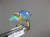 ESTATE 4.04CT DIAMOND & AAA AUSTRALIAN OPAL 14KT YELLOW GOLD TWO STONE OVAL RING