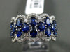ESTATE WIDE 4.57CT DIAMOND & EXTRA FACET SAPPHIRE 18KT WHITE GOLD COCKTAIL RING