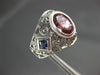 ESTATE LARGE 1.82CT AAA TOPAZ & TANZANITE 14KT WHITE GOLD 3D FILIGREE OVAL RING