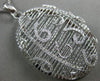 ESTATE EXTRA LARGE .41CT DIAMOND 18KT WHITE GOLD OVAL FILIGREE FLOATING PENDANT