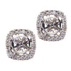 ESTATE .12CT DIAMOND 18KT WHITE GOLD 3D ROUND & SQUARE CLASSIC JACKET EARRINGS