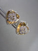 ESTATE 15.37CTW DIAMOND & YELLOW TOPAZ 14K WHITE GOLD FLOWER CLIP EARRINGS !!!