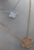 ESTATE LARGE 1.59CT WHITE & PINK DIAMOND 18KT WHITE & ROSE GOLD FLOWER NECKLACE