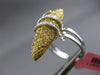 ESTATE EXTRA LARGE 3.30CT DIAMOND 18K WHITE & YELLOW GOLD MARQUISE COCKTAIL RING