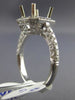 ESTATE LARGE 1.0CT DIAMOND 14K WHITE GOLD SQUARE HALO SEMI MOUNT ENGAGEMENT RING