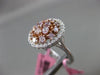 ESTATE LARGE 1.76CT WHITE & PINK DIAMOND 18K GOLD MULTI SHAPE ROUND CLUSTER RING