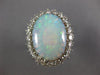 ANTIQUE LARGE 3.50CT OLD MINE DIAMOND & AAA OPAL 14K WHITE GOLD OVAL RING #22137