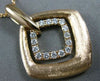 ESTATE LARGE .44CT DIAMOND 18K ROSE GOLD MATTE & SHINY DOUBLE SQUARE FUN PENDANT