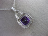 ESTATE 2.15CT DIAMOND & AMETHYST 14KT WHITE GOLD 3D SQUARE HALO FLOATING PENDANT