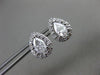 ESTATE .85CT DIAMOND 14KT WHITE GOLD 3D PEAR SHAPE CLASSIC HALO STUD EARRINGS