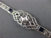 ANTIQUE 1.22CT DIAMOND & AAA SAPPHIRE 14K WHITE GOLD 3D FILIGREE BRACELET #21631