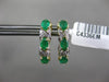ESTATE 1.07CT DIAMOND & AAA COLOMBIAN EMERALD 14K YELLOW GOLD 3D X LOVE EARRINGS