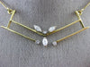 ANTIQUE .40CT DIAMOND 18K WHITE & YELLOW GOLD 3D V SHAPE FLOATING NECKLACE #3635