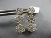 ESTATE 1.59CT DIAMOND 14K 2 TONE GOLD JOURNEY FLOWER SCREW BACK HANGING EARRINGS