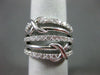 ESTATE LARGE .90CT DIAMOND 18KT WHITE GOLD 3D MULTI ROW X LOVE FUN RING #21140