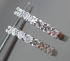 ESTATE .50CT ROUND CUT DIAMOND 14KT WHITE GOLD CLASSIC 6 STONE HUGGIE EARRINGS