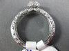ESTATE .97CT DIAMOND & AAA SAPPHIRE 18KT WHITE GOLD 3D FILIGREE ENGAGEMENT RING