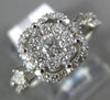 ESTATE WIDE 1CT DIAMOND 14KT WHITE GOLD 3D CLUSTER SQUARE HALO ENGAGEMENT RING