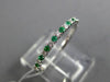 ESTATE .24CT DIAMOND & AAA EMERALD 18K WHITE GOLD SEMI ETERNITY ANNIVERSARY RING