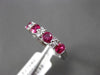 ESTATE WIDE .98CT DIAMOND & RUBY 18K WHITE GOLD WEDDING ANNIVERSARY RING E/F VVS