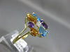 LARGE 4.90CT DIAMOND & MULTI GEM 14KT YELLOW GOLD BUTTERFLY FLOWER CLUSTER RING