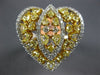 ESTATE EXTRA LARGE 2.88CT WHITE & FANCY YELLOW DIAMOND 18K TWO TONE GOLD 3D RING