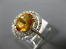 ESTATE LARGE 2.78CT DIAMOND & AAA CITIRINE 14K YELLOW GOLD OVAL DOUBLE HALO RING