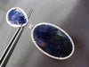 ESTATE LARGE 1.80CTW DIAMOND & FANCY BLUE SODALITE 14KT WHITE GOLD DROP EARRINGS