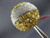 ESTATE EXTRA LARGE 9.0CT WHITE & FANCY YELLOW DIAMOND 18K TWO TONE GOLD FUN RING