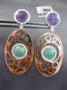 ESTATE LARGE .80CT DIAMOND & MULTI GEM 14K WHITE & ROSE GOLD HANGING EARRINGS