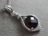 LARGE 1.98CT DIAMOND & AAA GARNET 14KT WHITE GOLD 3D TEAR DROP FILIGREE PENDANT
