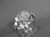 ESTATE WIDE 1CT DIAMOND 14KT WHITE GOLD 3D CLUSTER SQUARE HALO ENGAGEMENT RING