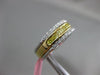 ESTATE WIDE .87CT WHITE & YELLOW DIAMOND 18KT TWO TONE GOLD CLASSIC WEDDING RING