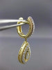 ESTATE .36CT DIAMOND 14KT WHITE & YELLOW GOLD TEAR DROP ROPE HANGING EARRINGS