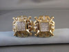 ESTATE LARGE SQUARE 2.95CT DIAMOND PRINCESS CUT 14KT YELLOW GOLD CLIP EARRINGS